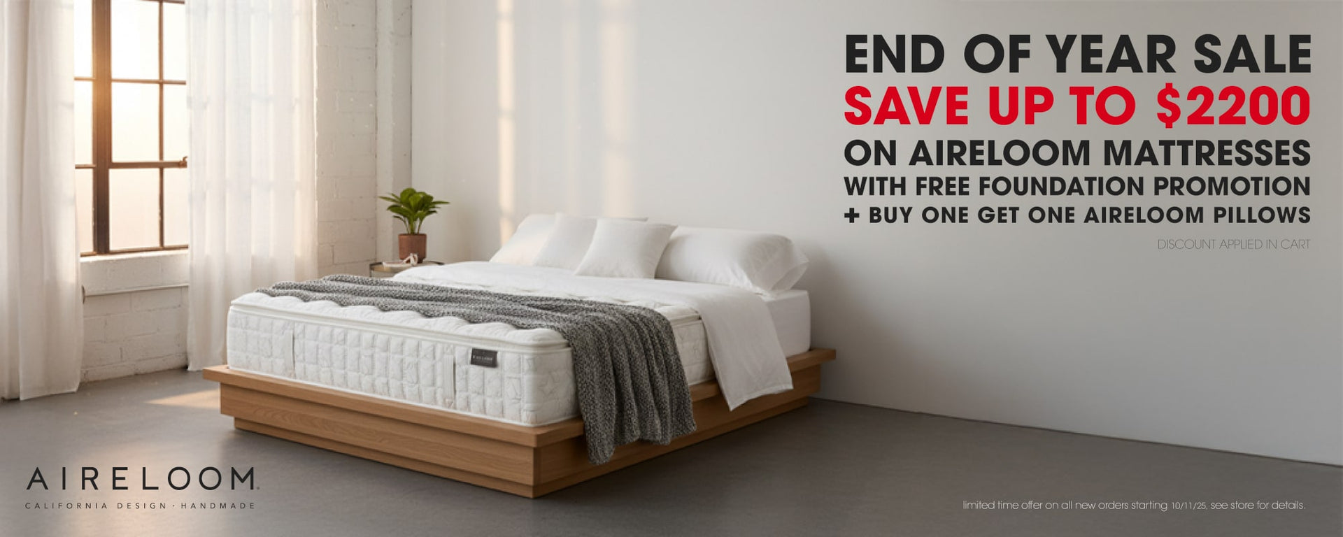 Aireloom End of Year promo - Free Foundation + 20% OFF + BOGO Nimbus Pillow