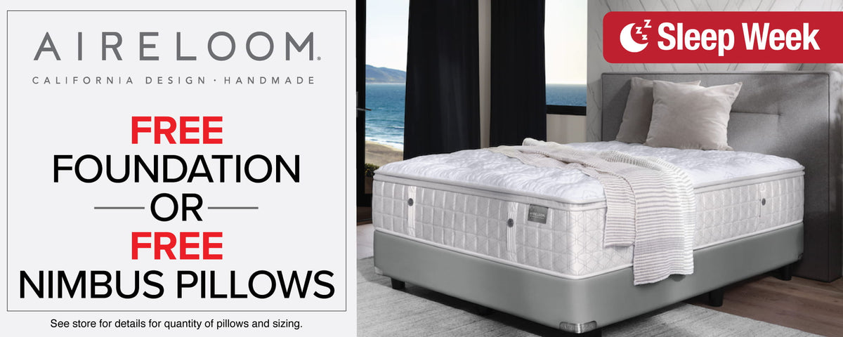 Aireloom Sleep Week - Free Foundation or Free Nimbus Pillows 
