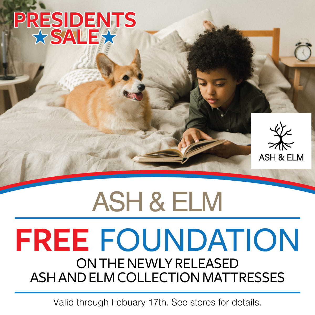 Ash & Elm Mattress Presidents Day Sale - Free Foundation through Feb 17