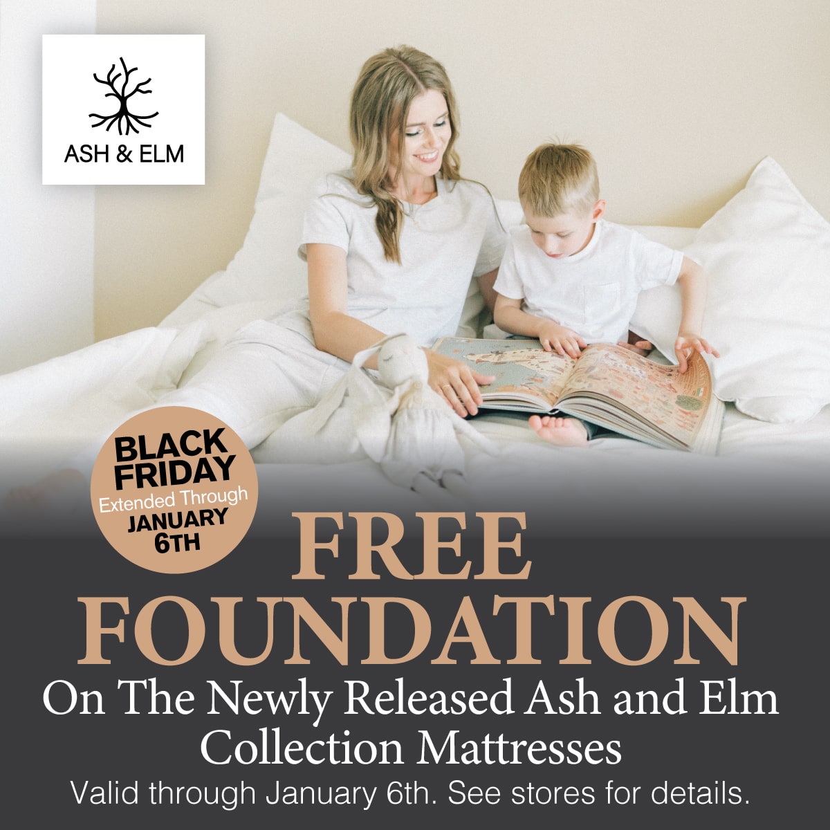 Ash & Elm Mattress Black Friday Sale Extended To Jan 6 - Free Foundation