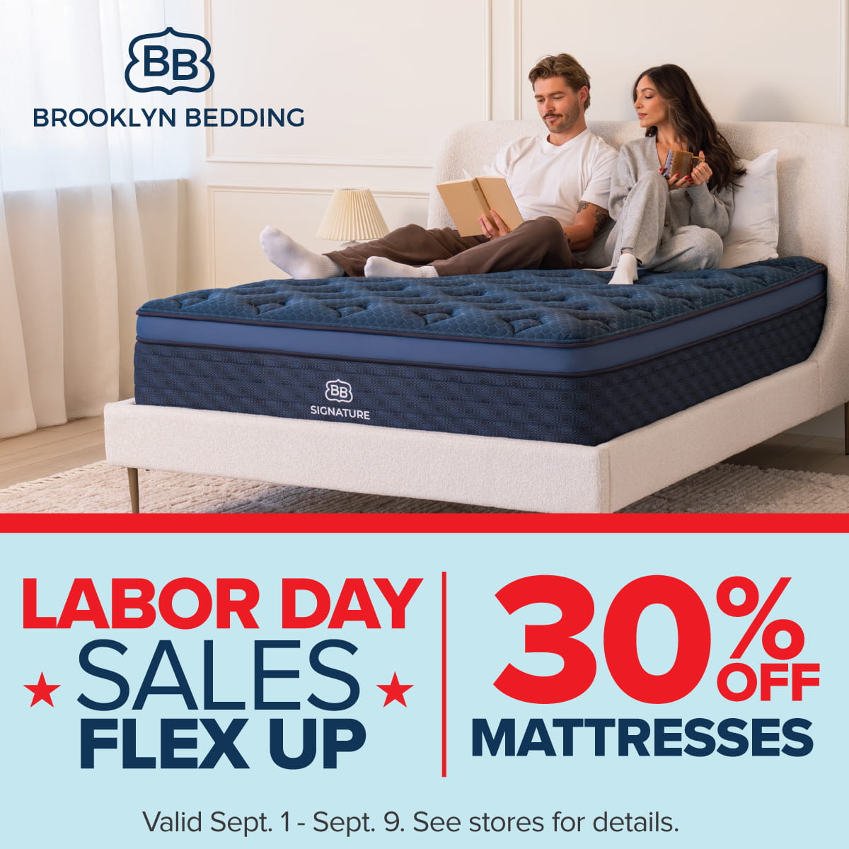 Brooklyn Bedding Labor Day Sale - 30% OFF mattresses - ends Sep 9