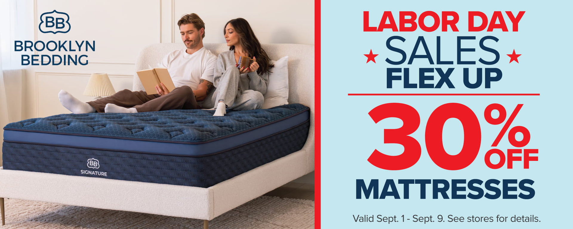 Brooklyn Bedding Labor Day Sale - 30% OFF mattresses - ends Sep 9