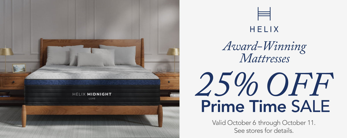 Helix Prime Time Sale - 25% OFF any mattress - expires Oct 11
