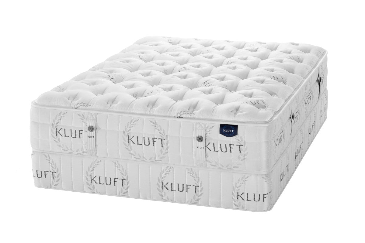 Kluft mattress full view with high profile foundation 