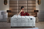 Kluft mattress full view in bedroom with model