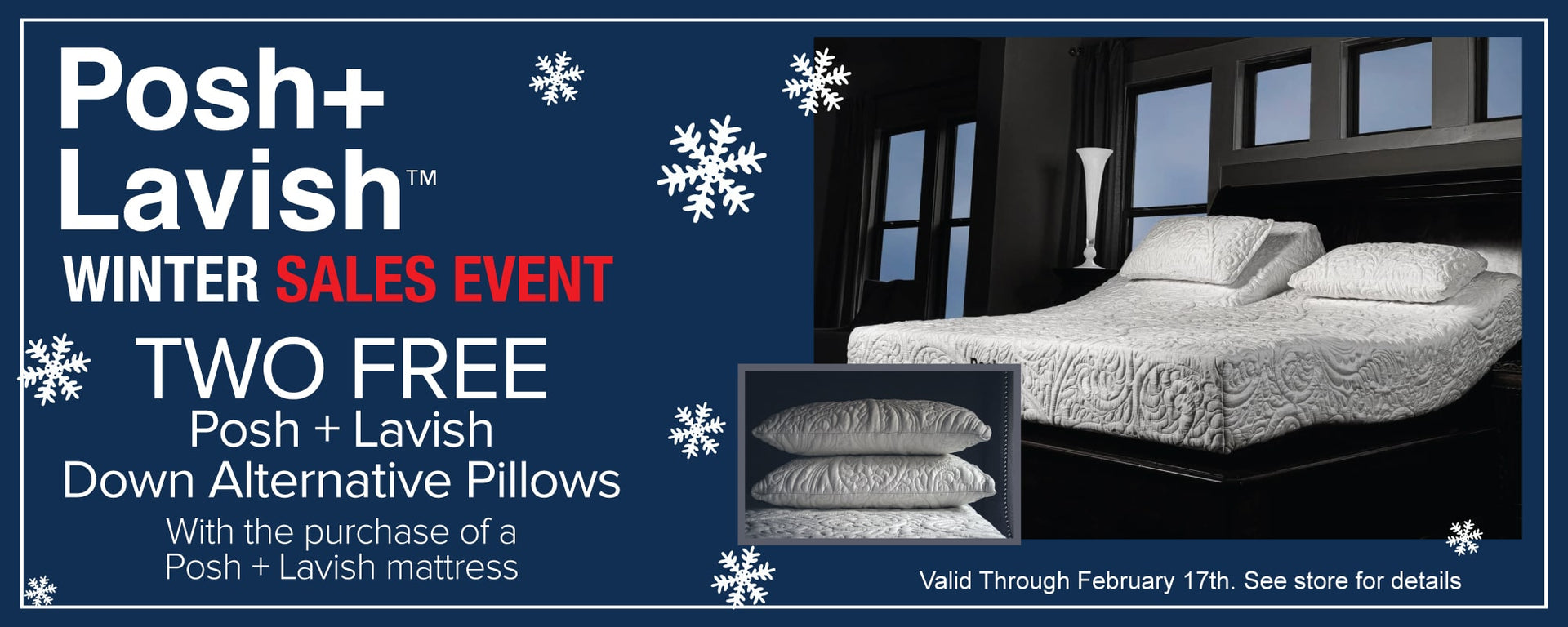 Posh+Lavish Winter Sales Event - Two Free Pillows through Feb 17