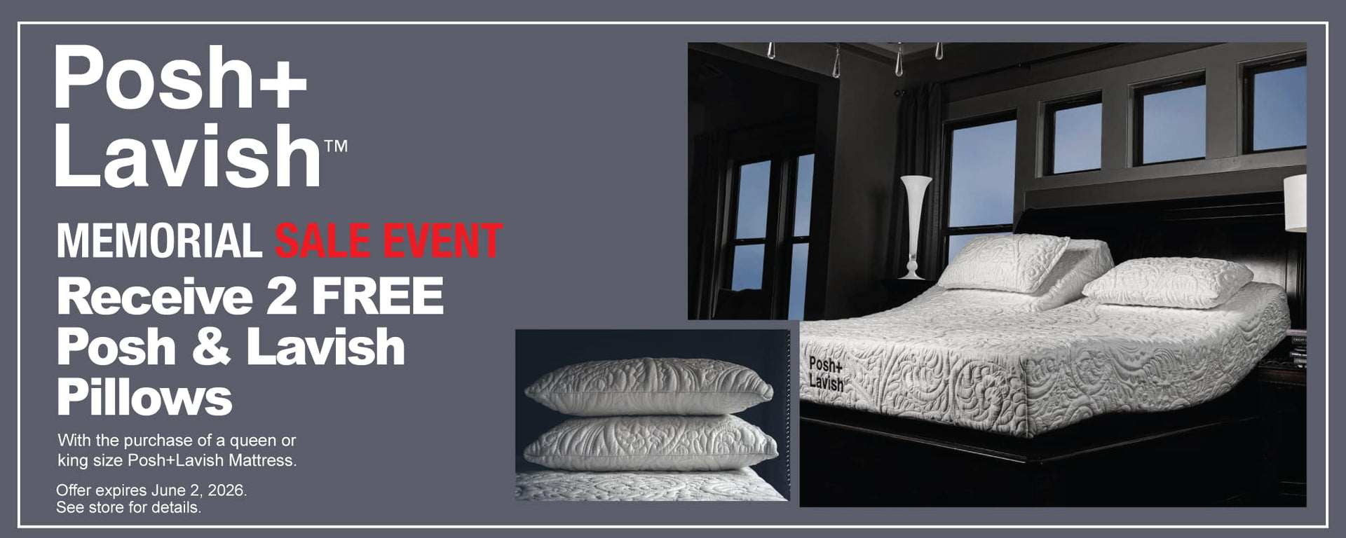 Posh+Lavish Memorial Sale Event - Two Free pillows - ends June 2