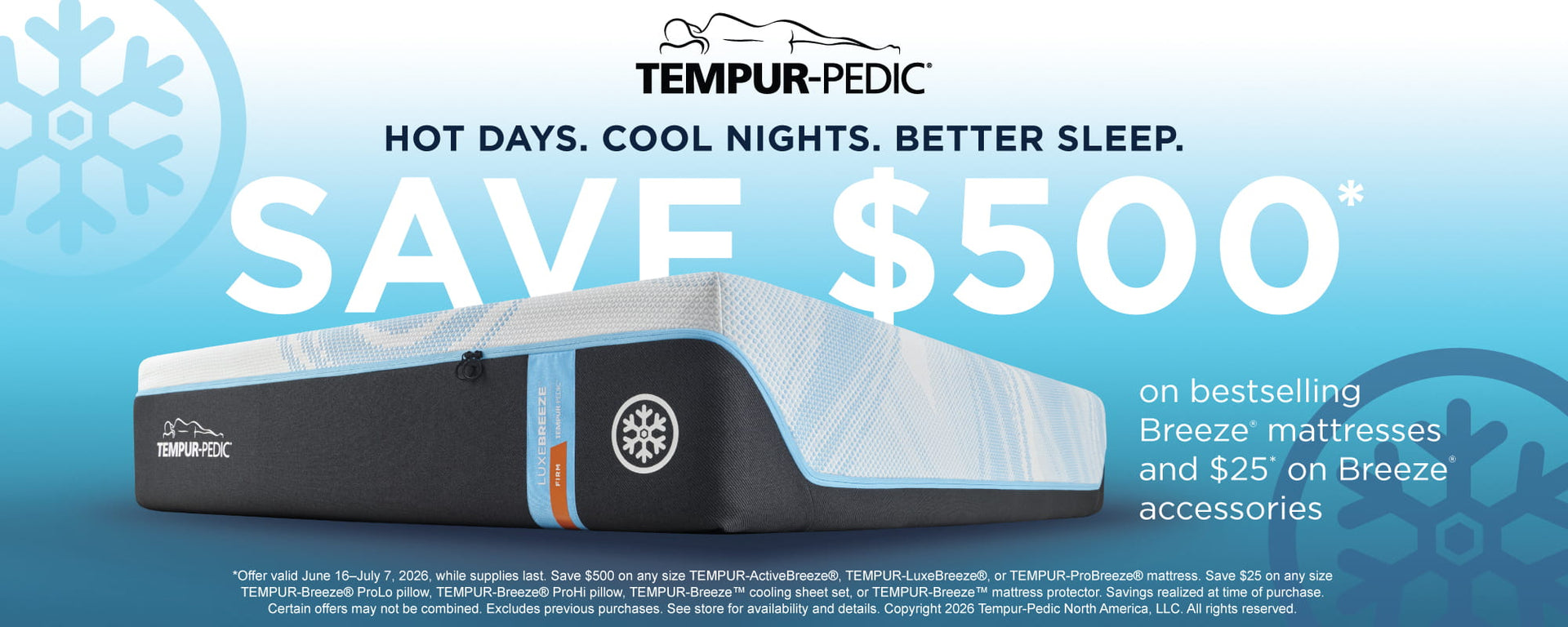 Tempur-Pedic - Save $500 Breeze mattresses - ends July 7