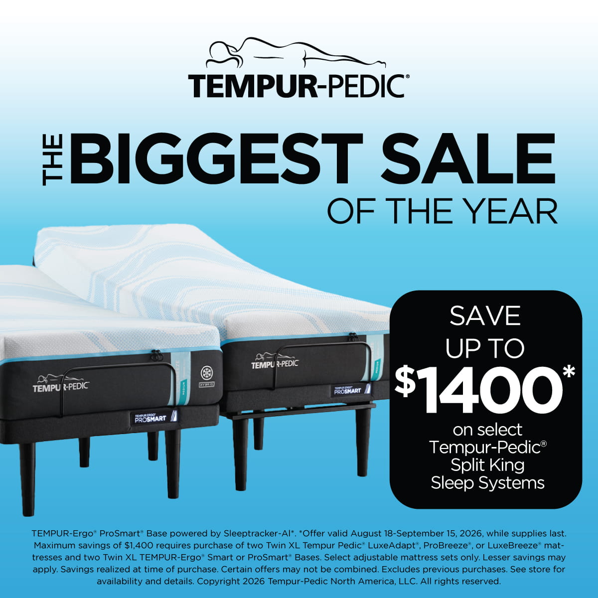 Tempur-Pedic Labor Day Sale - Save Up To $1,400 - ends Sep 15