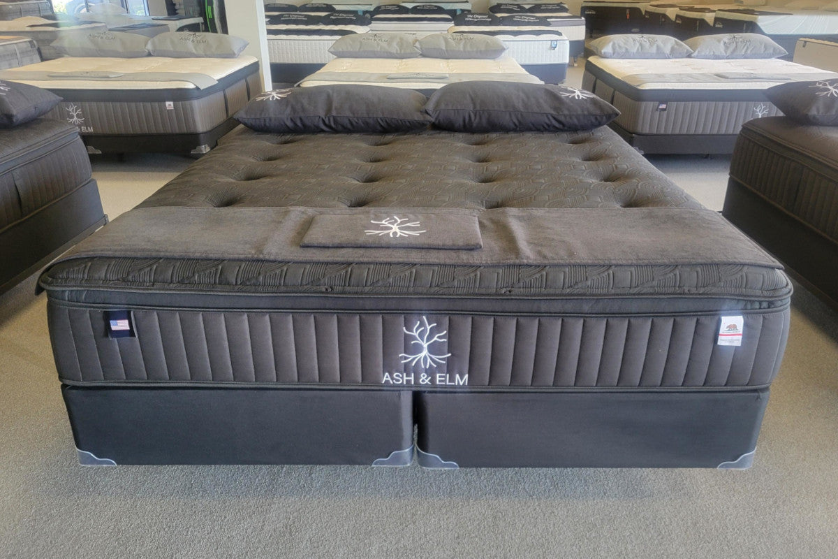 ash & elm black firm mattress -showroom view