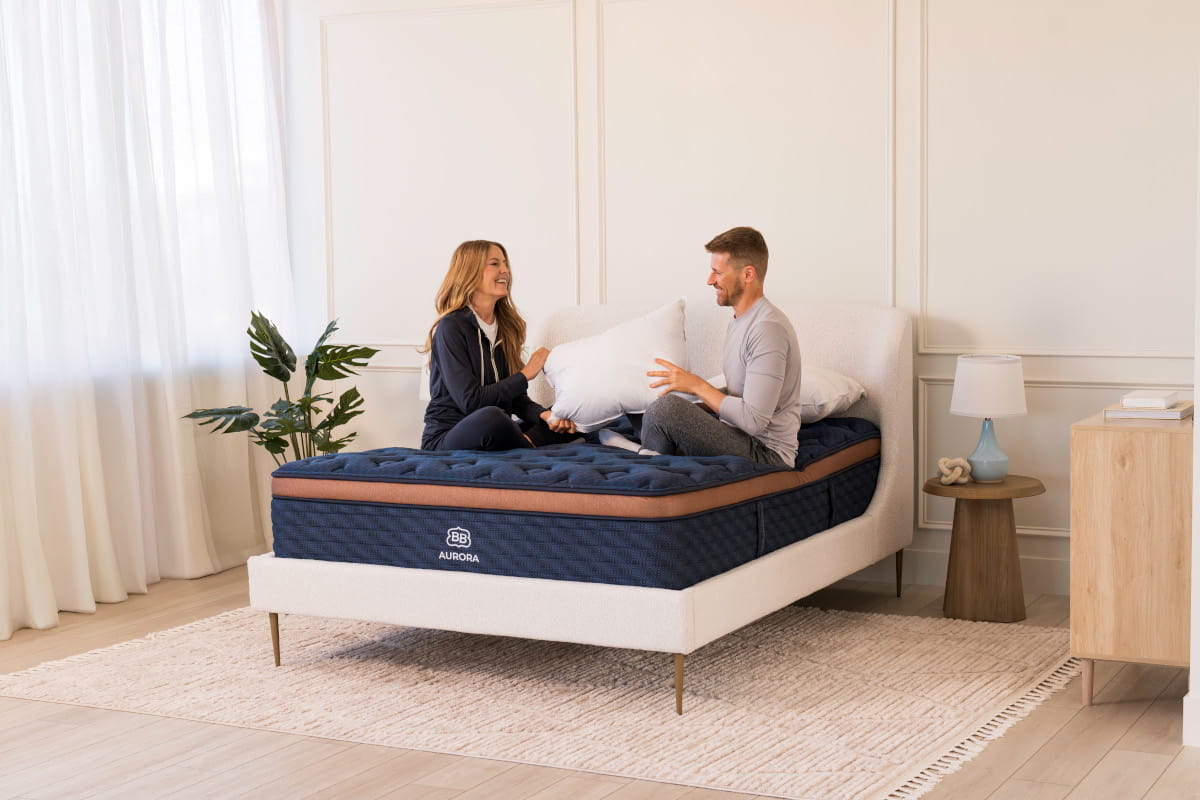 Brooklyn Bedding Aurora Luxe Mattress with Pillow Top - couple lifestyle view 