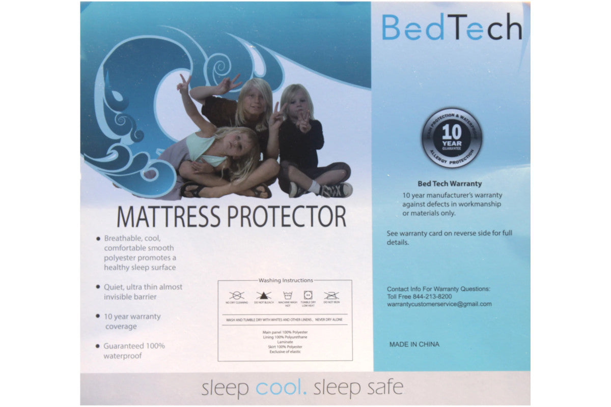 oc mattress bed tech mattress protector packaging back