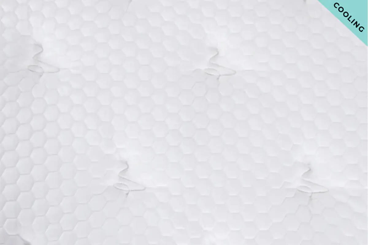 Brooklyn Bedding Plank Luxe Firm Hybrid Mattress - side 2 cover texture  view with GlacioTex cooling