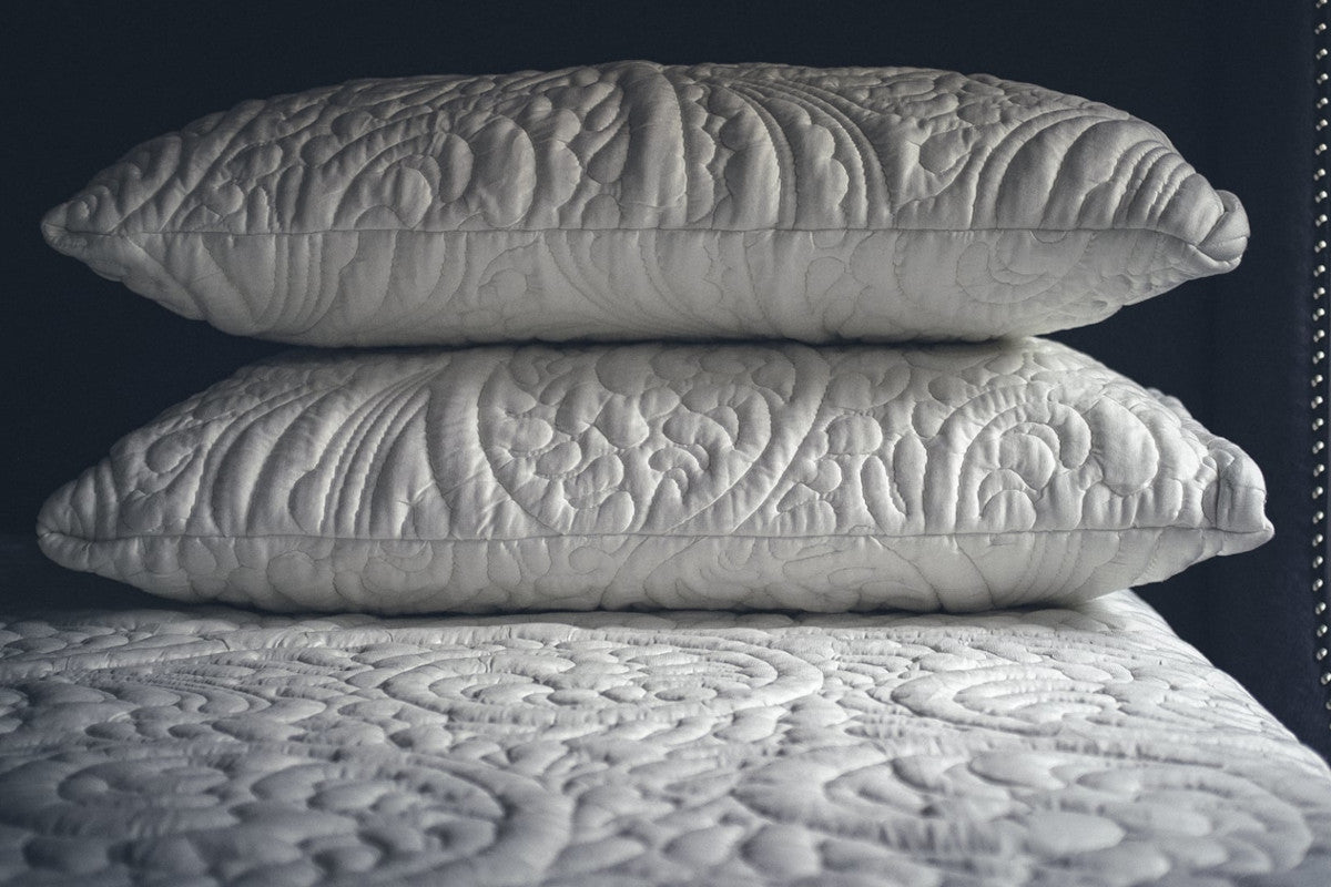 Posh+Lavish latex pillows on bed view