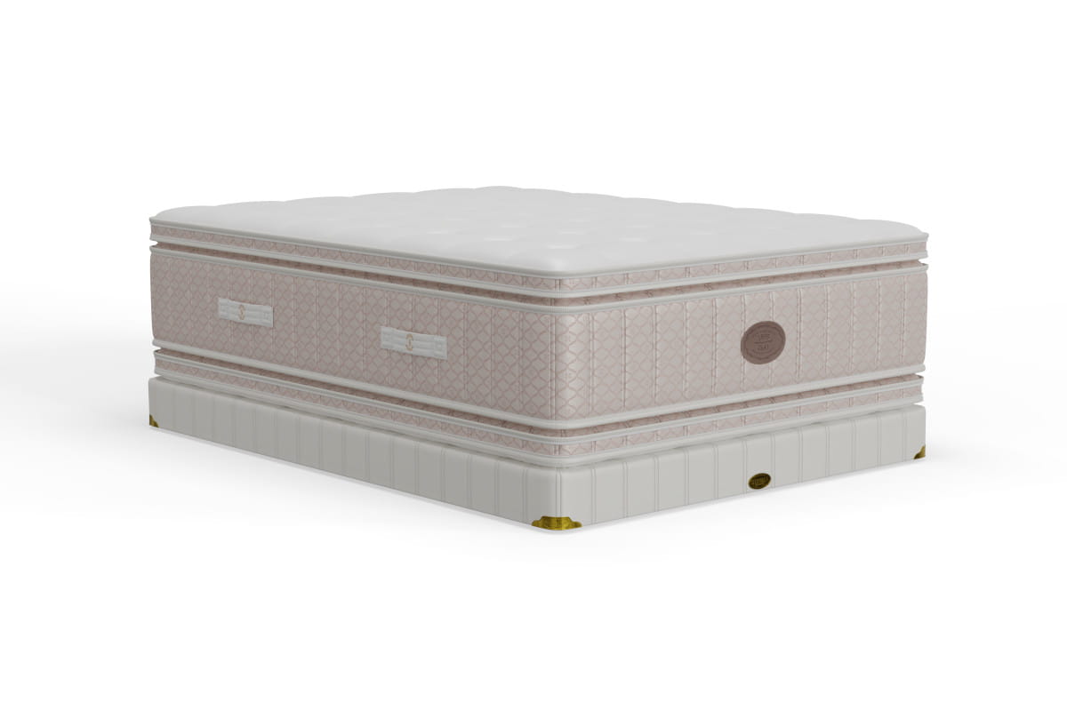 Shifman Bodaciousness mattress on 8 inch box spring - angle view