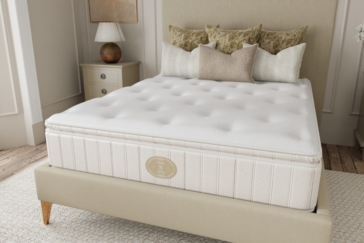 Shifman our song mattress in lifestyle setting - close up front view