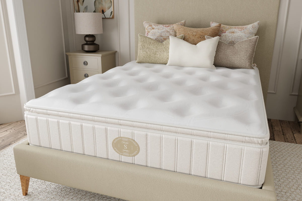 Shifman slow dance mattress in lifestyle setting - close up front view