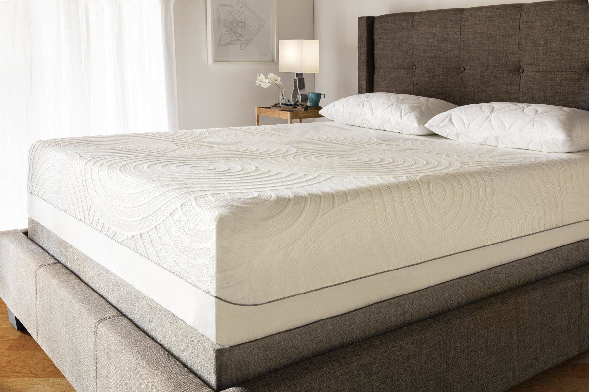 tempur-pedic tempur-protect mattress protector on mattress bedroom view